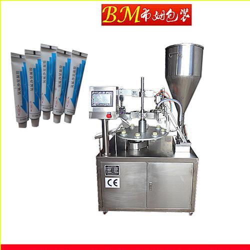 鞋油鋁管灌裝封尾機 半自動灌裝折尾機 圓盤機圖片